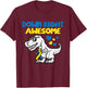 Kids Down Right Awesome Dino Down Syndrome Awareness Boys Kids T-Shirt - T-Shirt | Maroon