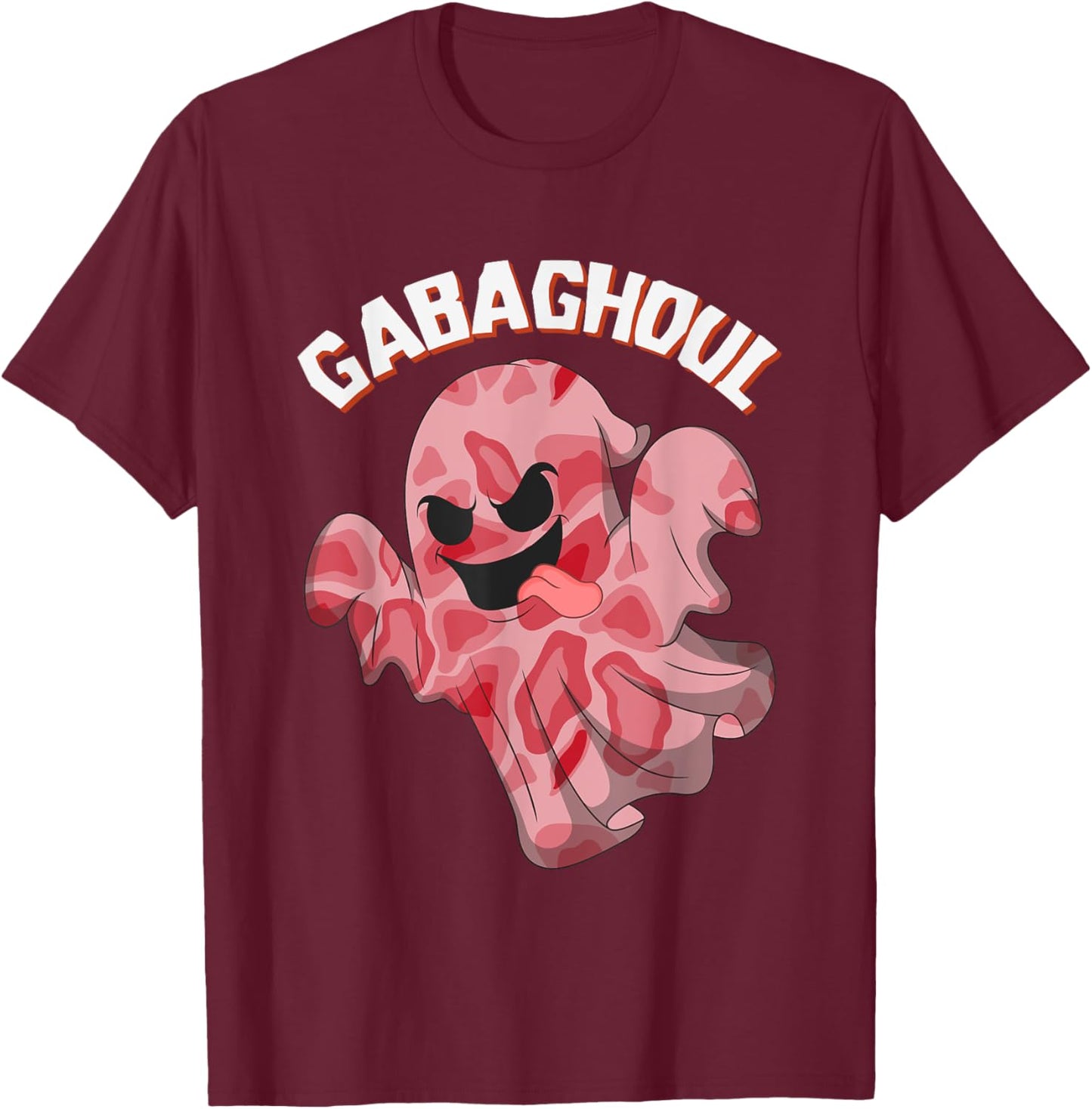 Gabaghoul Ghost Italian Ham Halloween Gabagool Parody T-Shirt - T-Shirt | Maroon