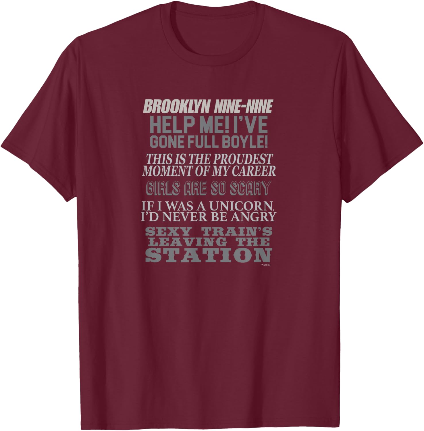 Brooklyn Nine-Nine Charles Boyle Quote Mash-up T-Shirt - T-Shirt | Maroon