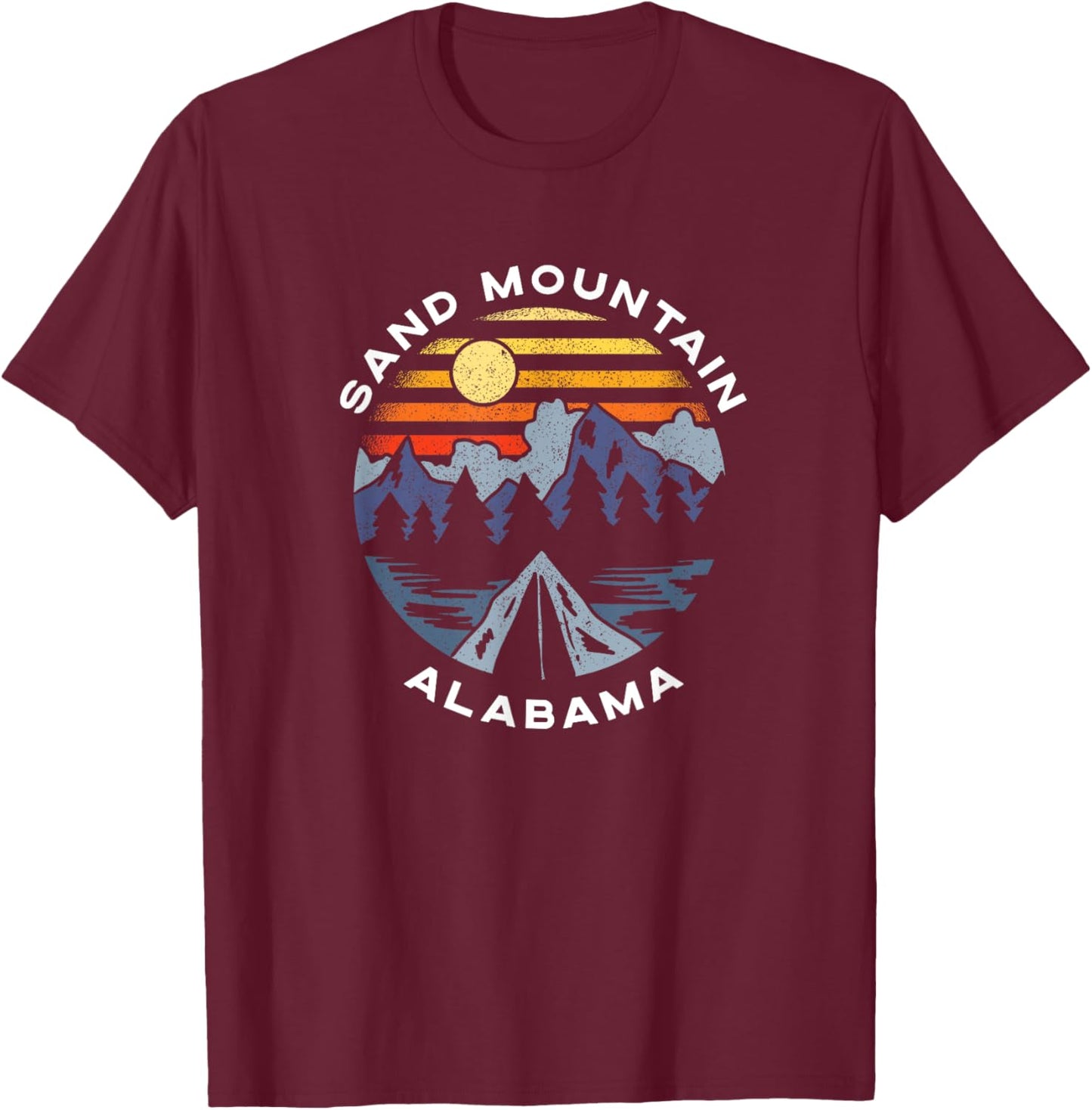 Sand Mountain Alabama Mountains and Forest Vacation Souvenir T-Shirt - T-Shirt | Maroon