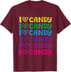 I Love Candy Cute Halloween Party Trick or Treat Costume Kid T-Shirt - T-Shirt | Maroon