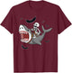 Skeleton Riding Shark Scary Halloween Boys Girls Kids T-Shirt - T-Shirt | Maroon