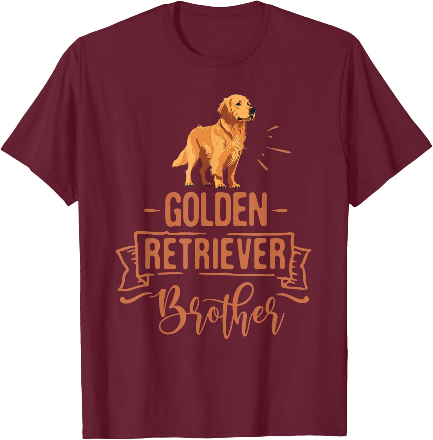 Dog Golden Retriever Brother Vintage Golden Retriever Dad Women Kids T-Shirt - T-Shirt | Maroon