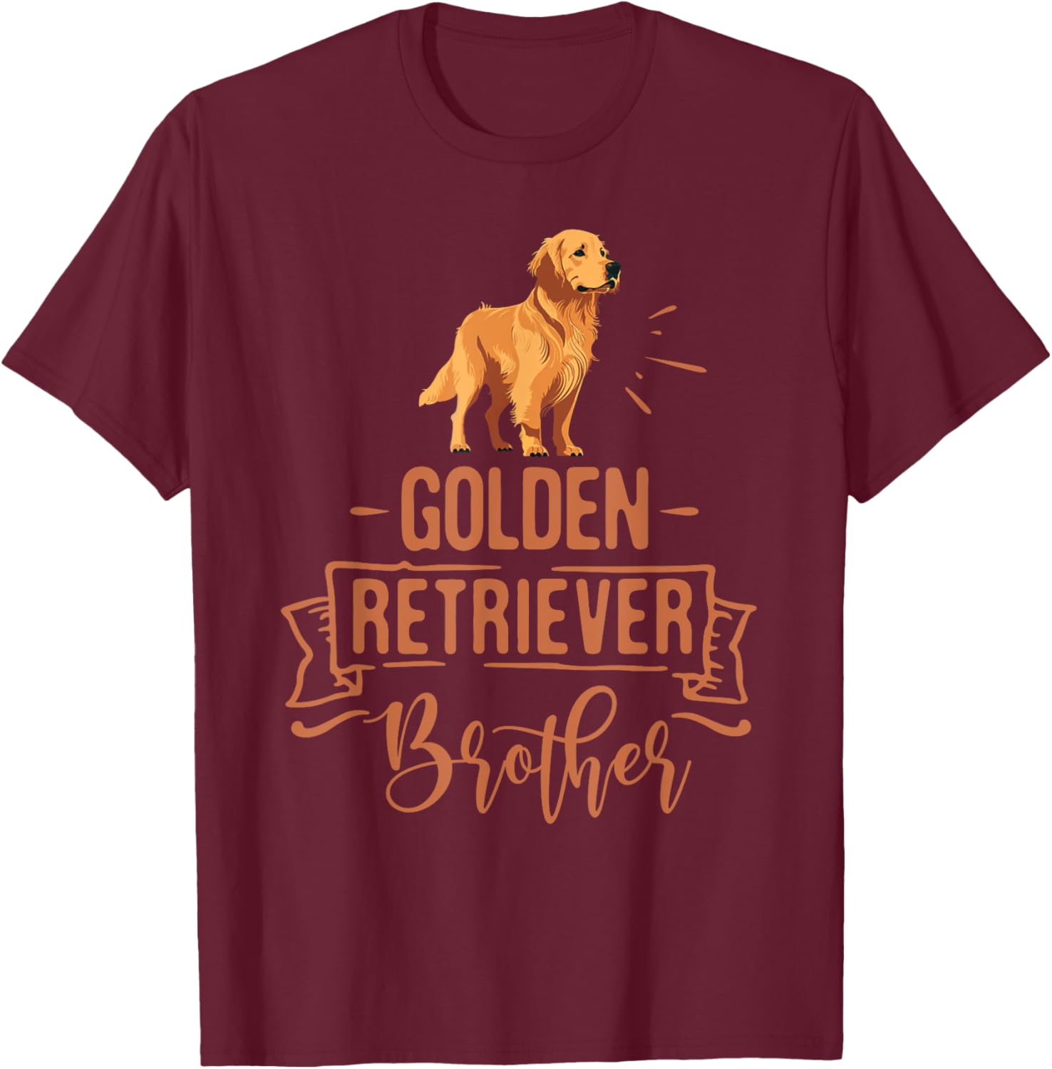 Dog Golden Retriever Brother Vintage Golden Retriever Dad Women Kids T-Shirt - T-Shirt | Maroon