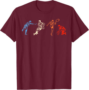 Rugby Football Player Retro Vintage Sport Athlete League T-Shirt - T-Shirt | Maroon