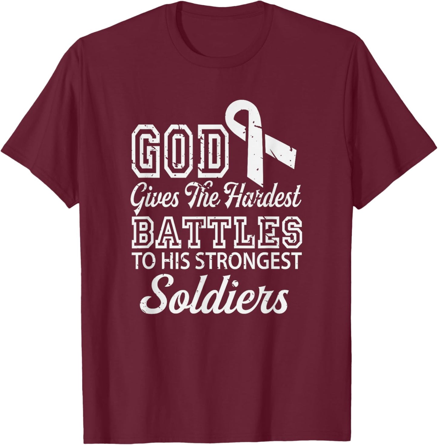 Jesus Prayer Lung Cancer Warrior Gift Lung Cancer Awareness T-Shirt - T-Shirt | Maroon