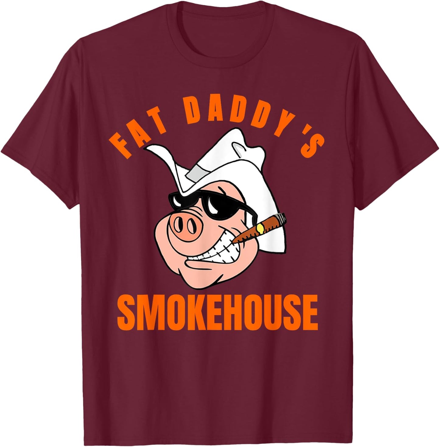Fat Daddy's Smokehouse BBQ restaurant Souvenir T-Shirt - T-Shirt | Maroon