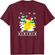 Pokémon - Pikachu Christmas Snowy Pattern T-Shirt - T-Shirt | Maroon