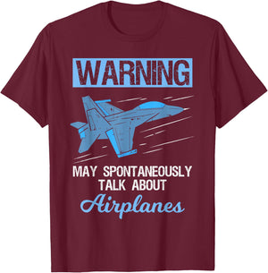 Funny Pilot Aviation Jet Fighter Aeroplane Plane T-Shirt - T-Shirt | Maroon