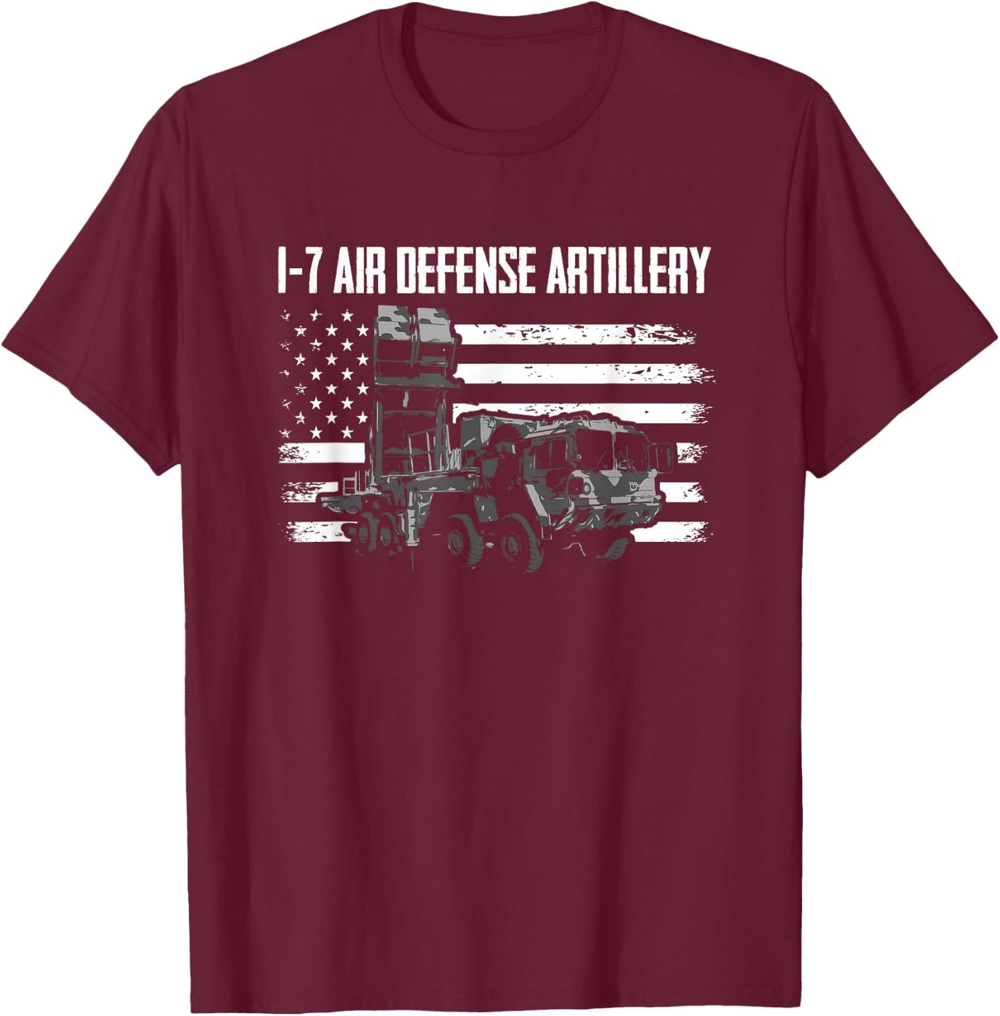 1-7 ADA 108th Air Defense Artillery Brigade T-Shirt - T-Shirt | Maroon