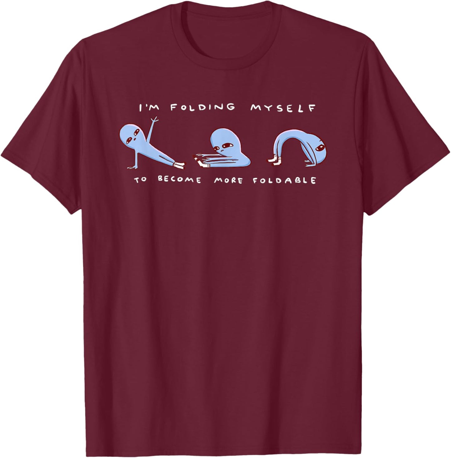 Threadless Nathan W. Pyle Strange Planet Foldable Graphic T-Shirt - T-Shirt | Maroon