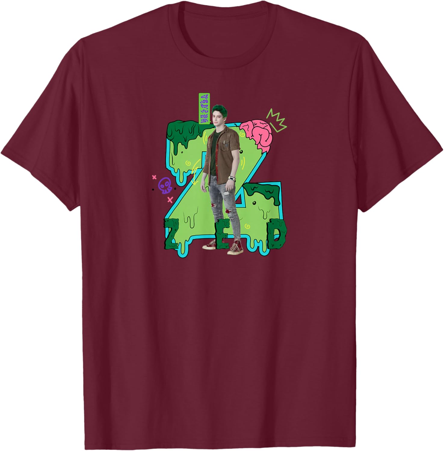 Zombies 2 - Zed Slime Z T-Shirt - T-Shirt | Maroon