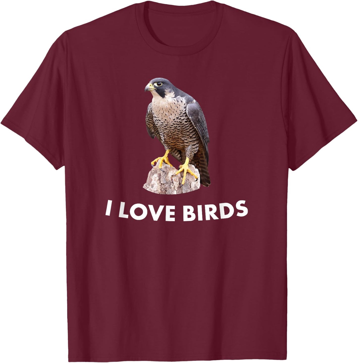 Peregrine Falcon Bird Birding Gift T-Shirt - T-Shirt | Maroon