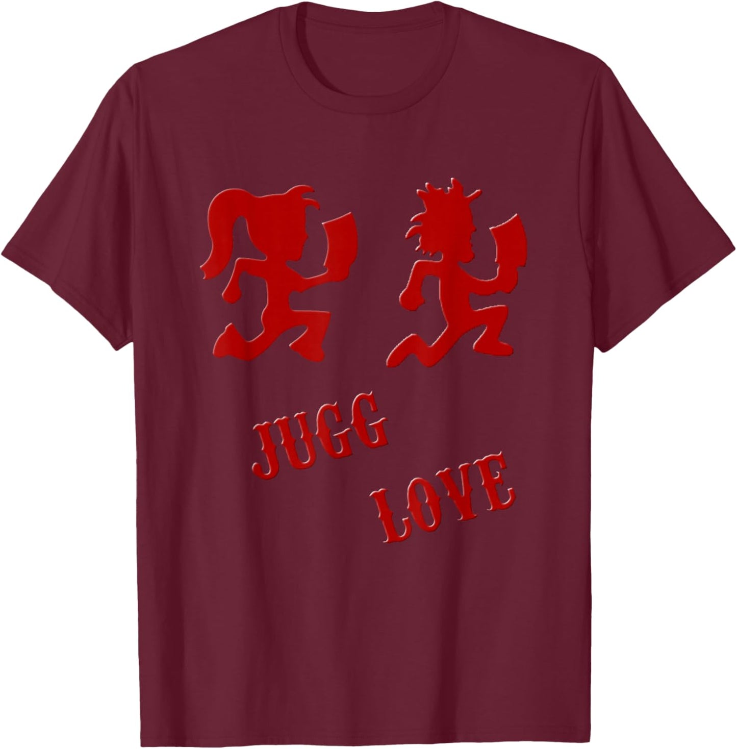Hers Juggalette ICP Whoop Whoop Jugg Love Vibrantly Colors T-Shirt - T-Shirt | Maroon
