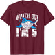 Watch Out I'm 5 Shark Sea Animal 5th Birthday Party Gift T-Shirt - T-Shirt | Maroon