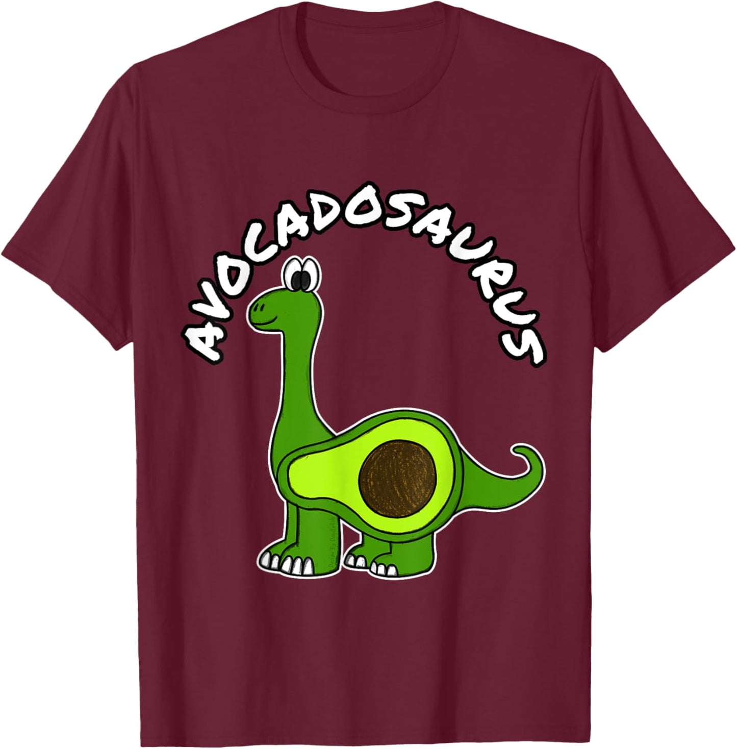 Avocadosaurus Avocado Dinosaur Plant Based Funny Vegan T-Shirt - T-Shirt | Maroon