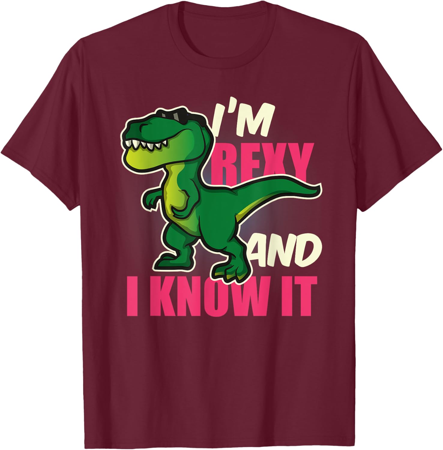 Funny Dinosaur T Rex Shirt for Children Youth and Adults T-Shirt - T-Shirt | Maroon