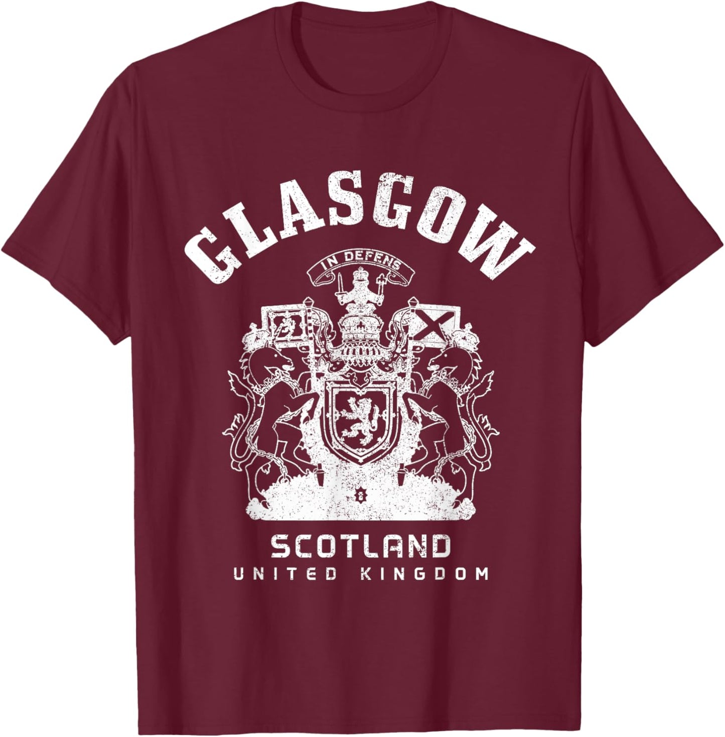 Glasgow Scotland UK Vintage Scottish T-Shirt - T-Shirt | Maroon