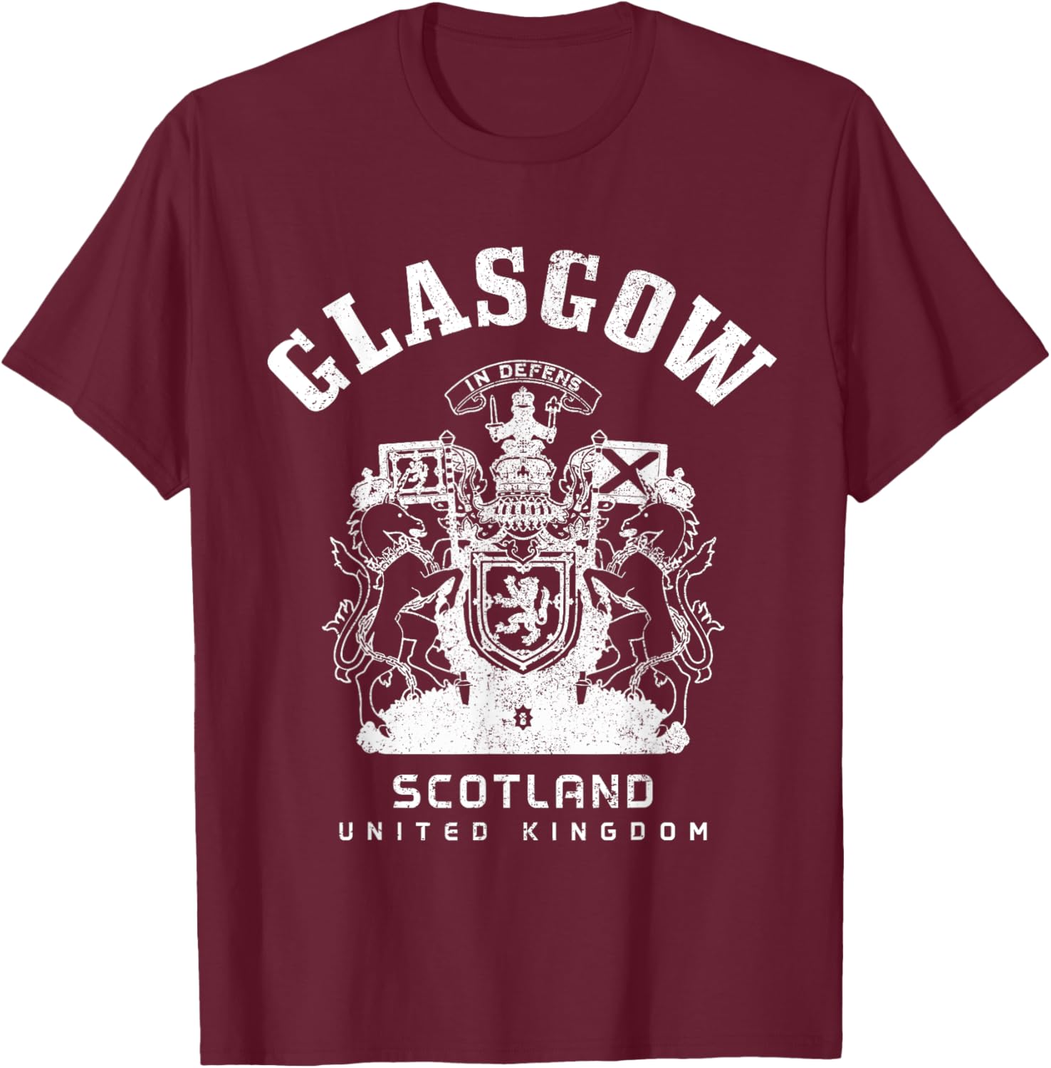 Glasgow Scotland UK Vintage Scottish T-Shirt - T-Shirt | Maroon