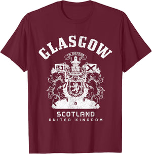 Glasgow Scotland UK Vintage Scottish T-Shirt - T-Shirt | Maroon