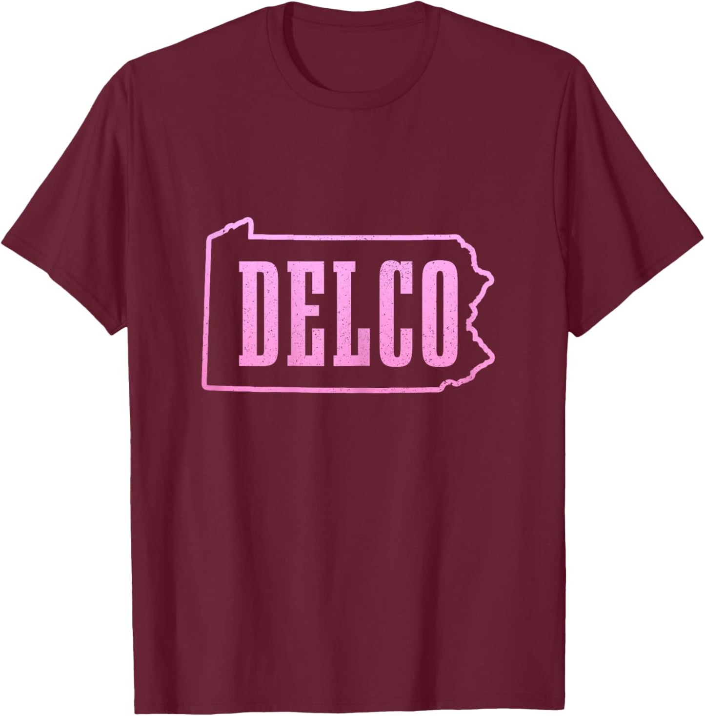 Delco Delaware County Card Pride Pennsylvania Vintage T-Shirt - T-Shirt | Maroon
