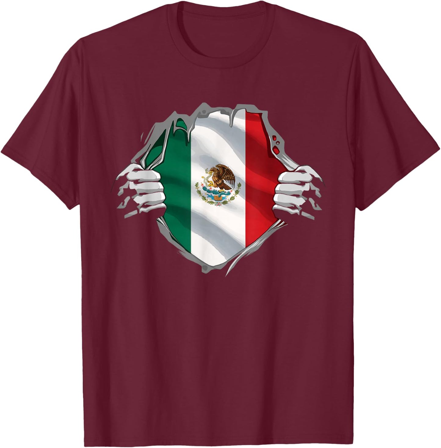 Mexico Shirt Mexican Flag Shirt Hispanic Pride Independence T-Shirt - T-Shirt | Maroon