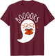 Booooks Shirt, Ghost Books, Halloween Teacher T-Shirt - T-Shirt | Maroon