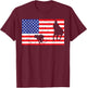 Distressed Roping USA American Flag Vintage Rodeo Calf Roper T-Shirt - T-Shirt | Maroon