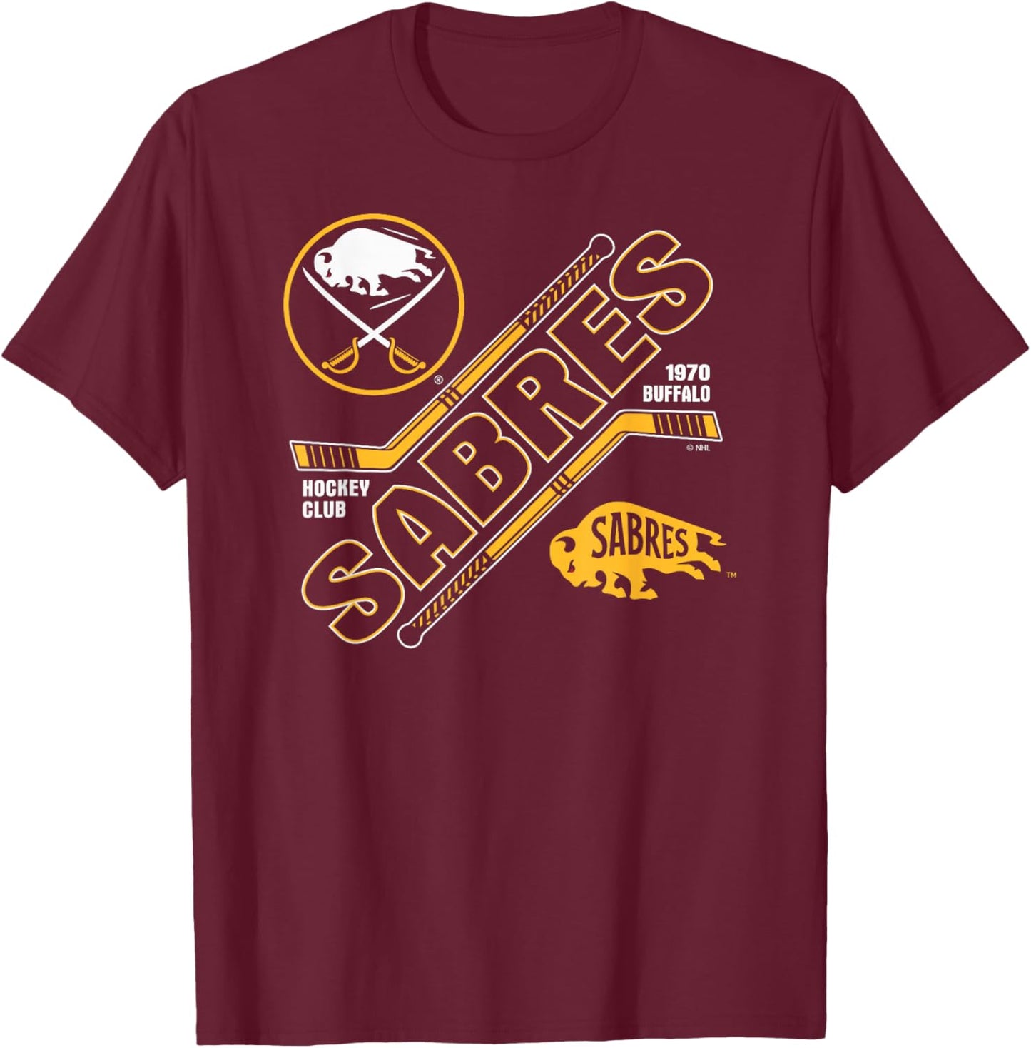 Buffalo Sabres Force Royal Blue Officially Licensed T-Shirt - T-Shirt | Maroon