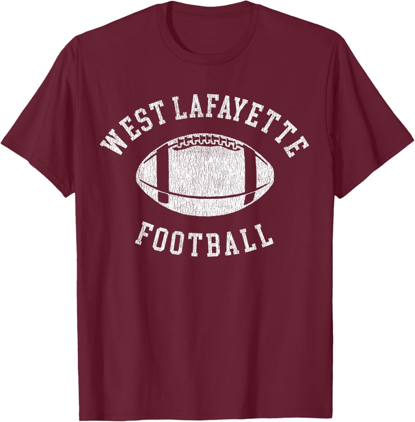 West Lafayette Football Distressed Vintage 80's Throwback T-Shirt - T-Shirt | Maroon