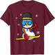 Christmas Snowboarding Snowman Snowboarder Snowboard T-Shirt - T-Shirt | Maroon
