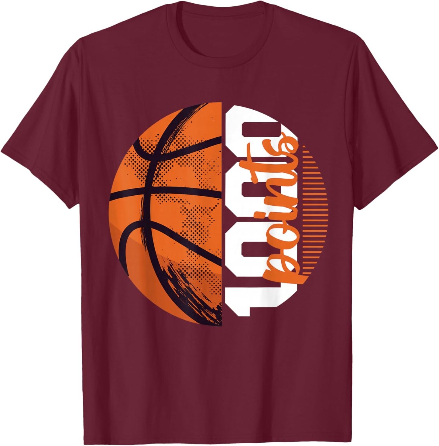1000 Points Basketball Scorer High School Basketball Player T-Shirt - T-Shirt | Maroon