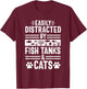 Fish Tank Lover Cat Owner Funny Aquarium Aquarist Men T-Shirt - T-Shirt | Maroon