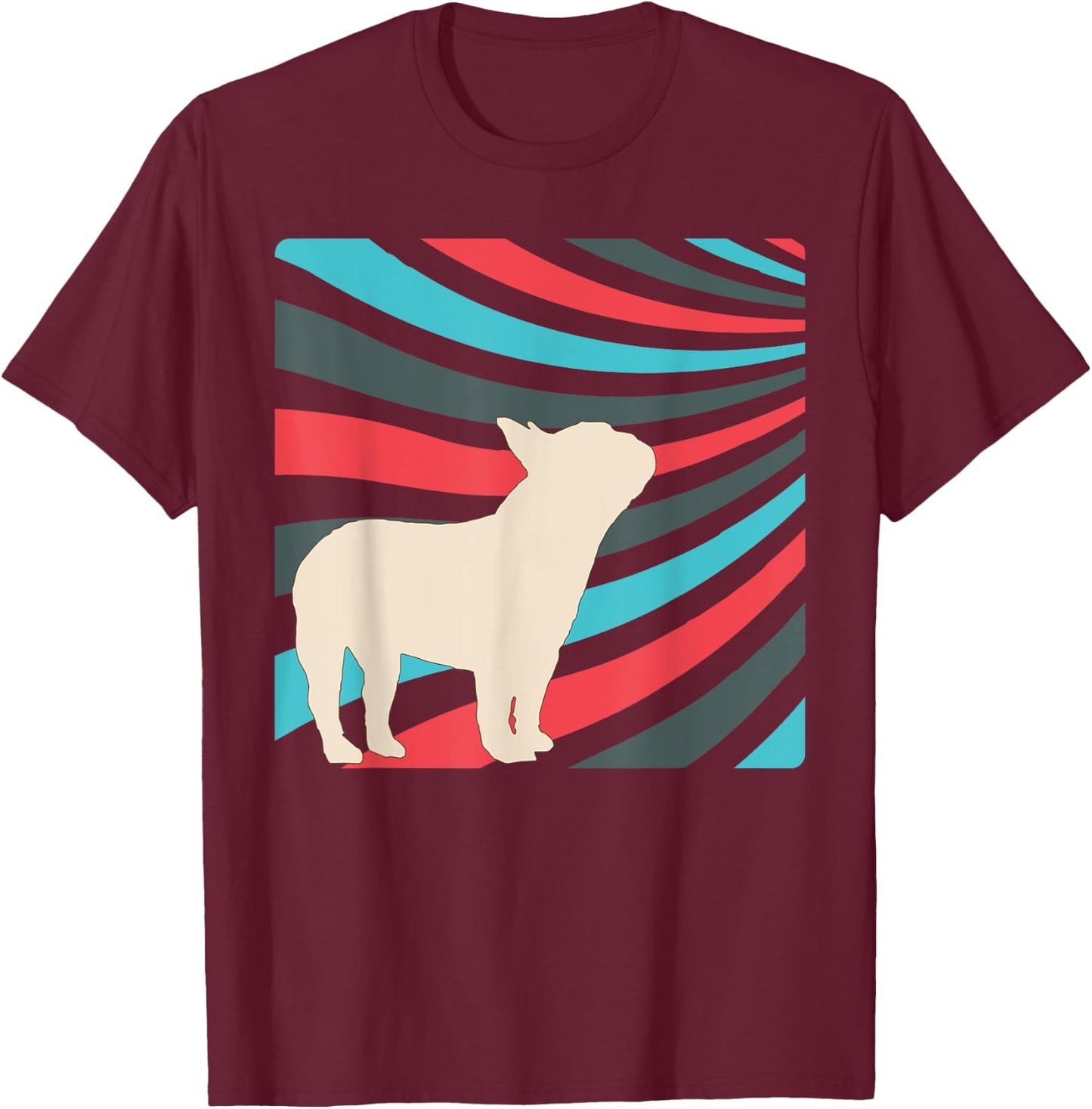 French Bulldog Frenchie Dog T-Shirt - T-Shirt | Maroon