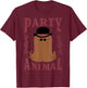 Addams Family Cousin It Party Animal Portrait Small T-Shirt - T-Shirt | Maroon