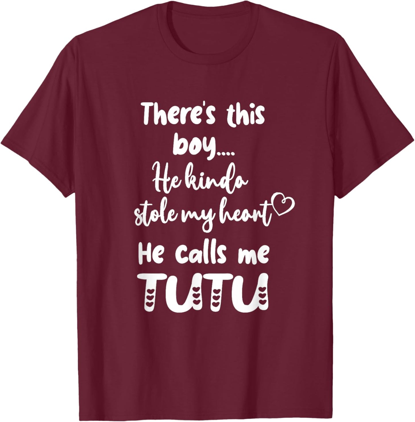 Hawaii Hawaiian Grandma Grandmother This Boy Calls Me Tutu T-Shirt - T-Shirt | Maroon
