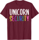 Halloween Dad Mom Daughter Adult Costume, Unicorn Security T-Shirt - T-Shirt | Maroon