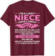 I'm A Lucky Niece I Have a Crazy Uncle Funny Uncle Say Niece T-Shirt - T-Shirt | Maroon