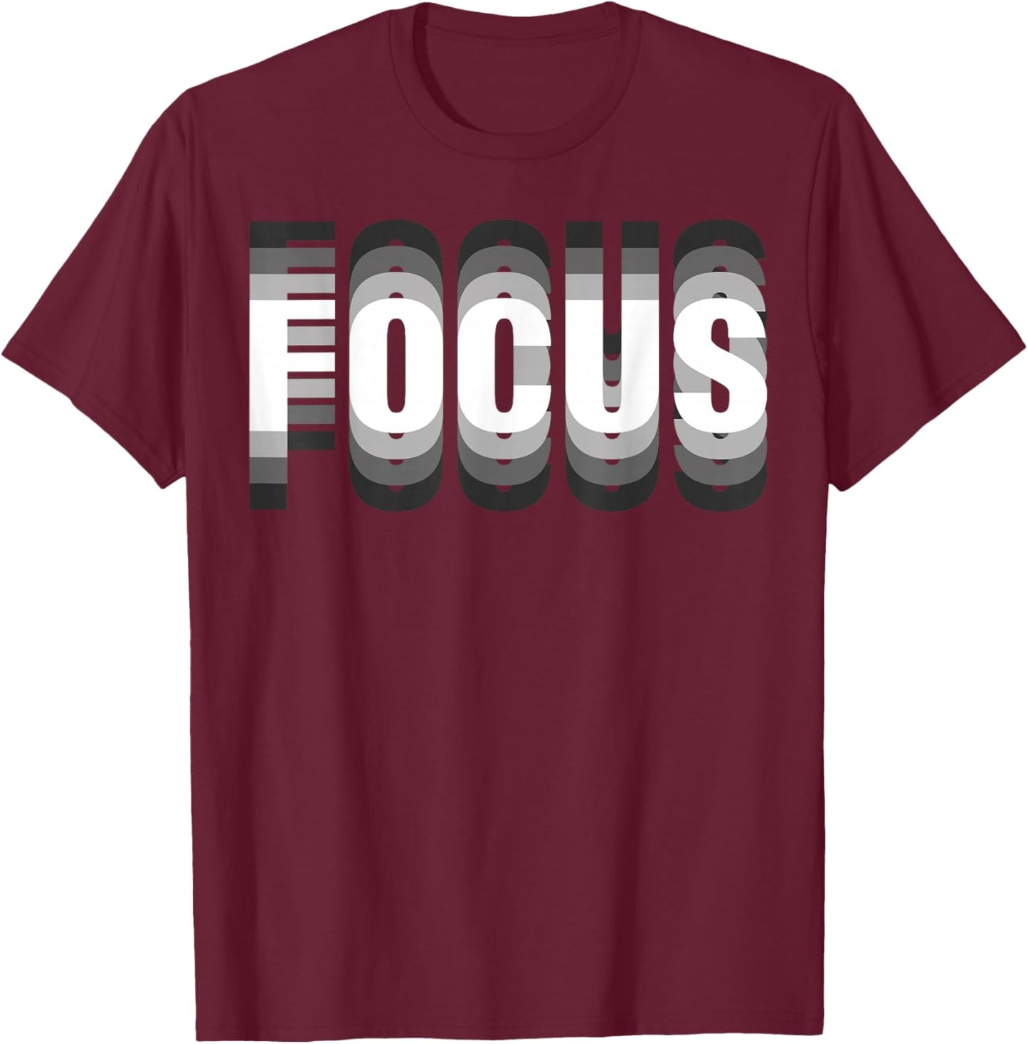 FOCUS Cool Trippy Optical Illusion T-Shirt - T-Shirt | Maroon