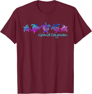 Grand Cayman Beach Design/Tribal Turtle Gift T-Shirt - T-Shirt | Maroon