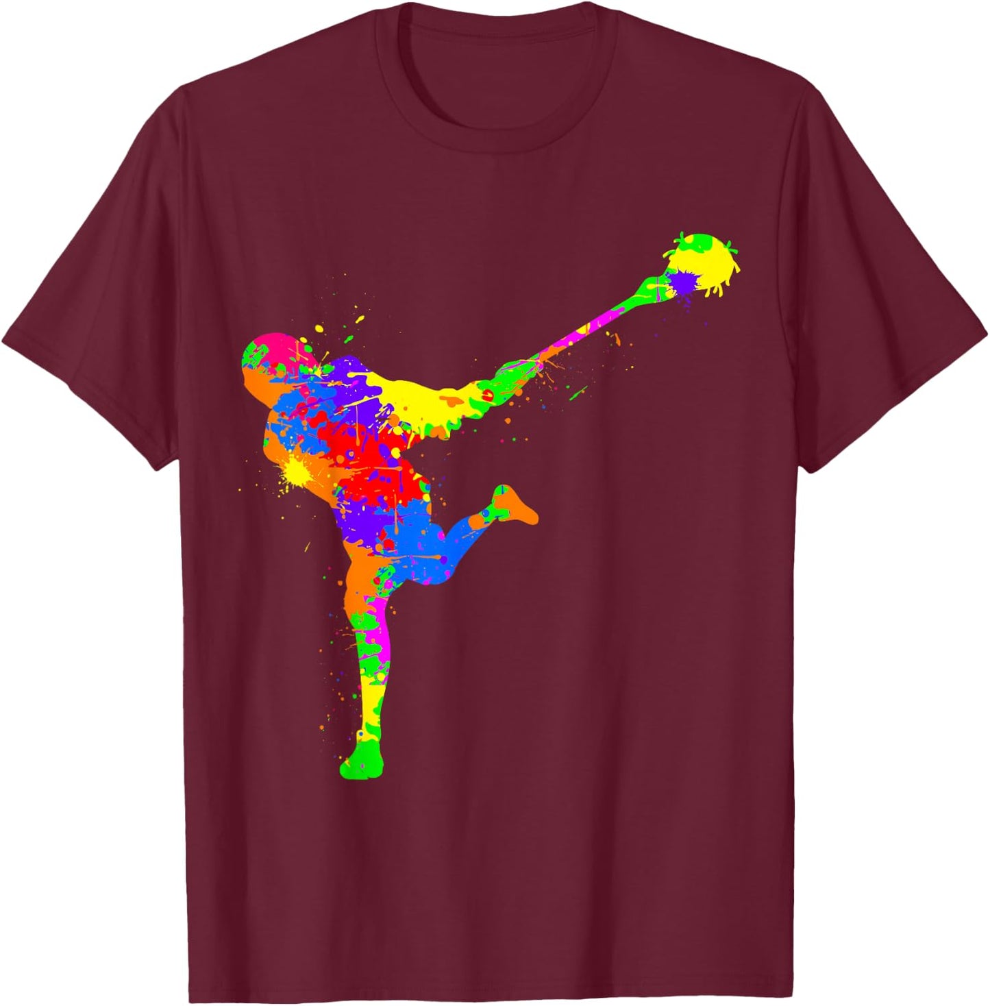 Lacrosse Player Boys Kids Youth T-Shirt - T-Shirt | Maroon