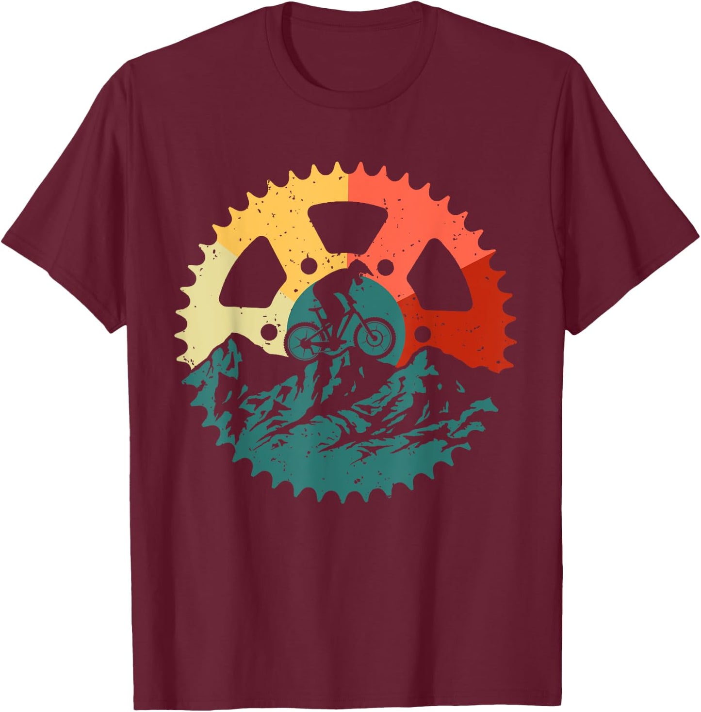 Funny Mountain Biking Art Women MTB Mountain Biker T-Shirt - T-Shirt | Maroon