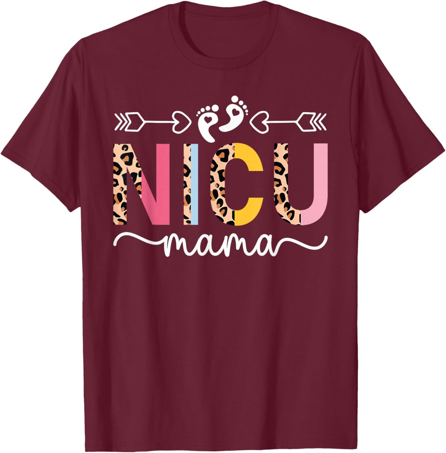 NICU Mama NICU Mom Micro Preemie Baby Mom Of NICU Warrior T-Shirt - T-Shirt | Maroon
