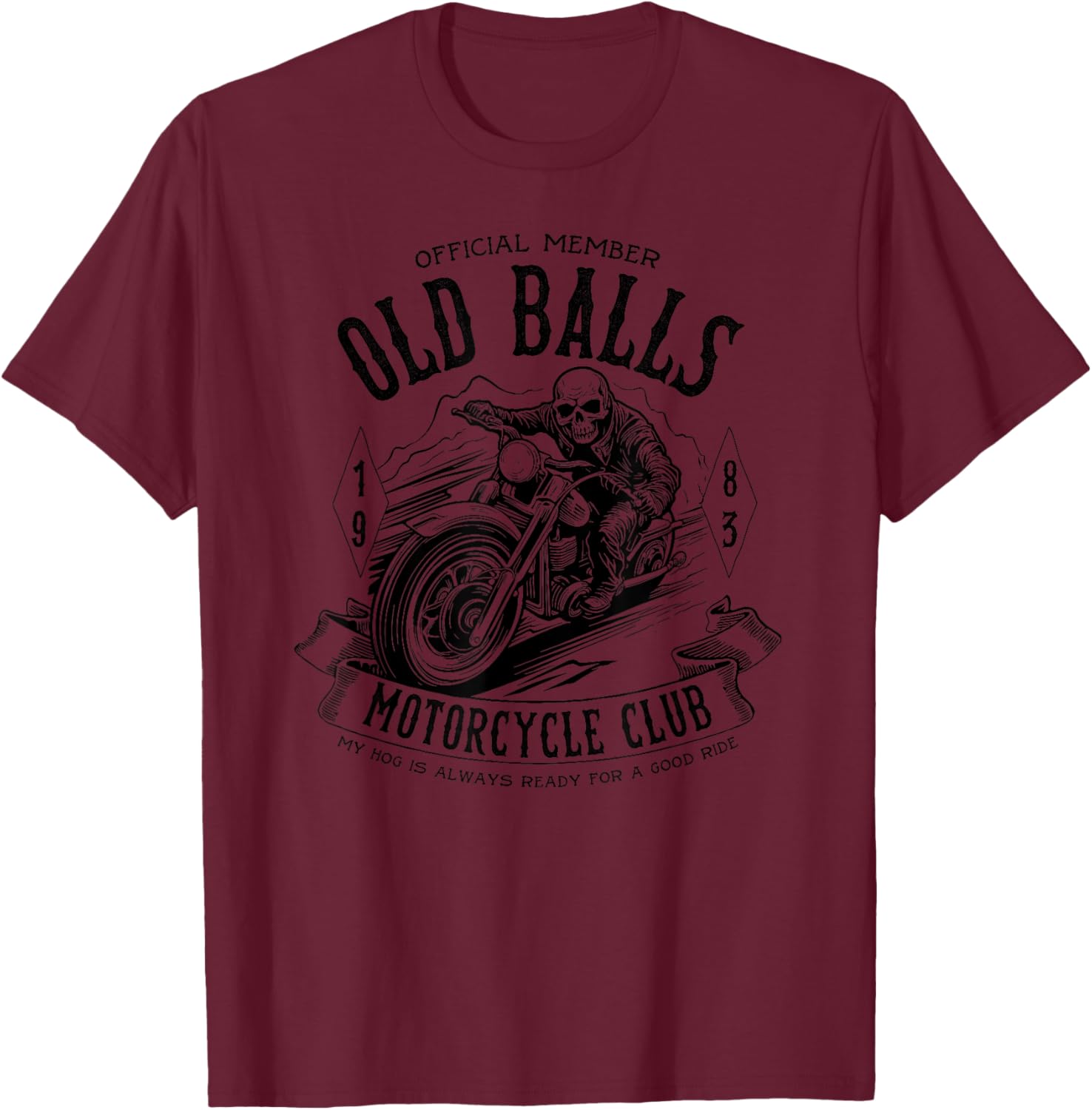 Vintage Motorcycle Birthday 's 40th Birthday 1983 T-Shirt - T-Shirt | Maroon
