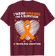 Kidney Cancer Survivor Gifts 2 Years Cancer Free Awareness T-Shirt - T-Shirt | Maroon