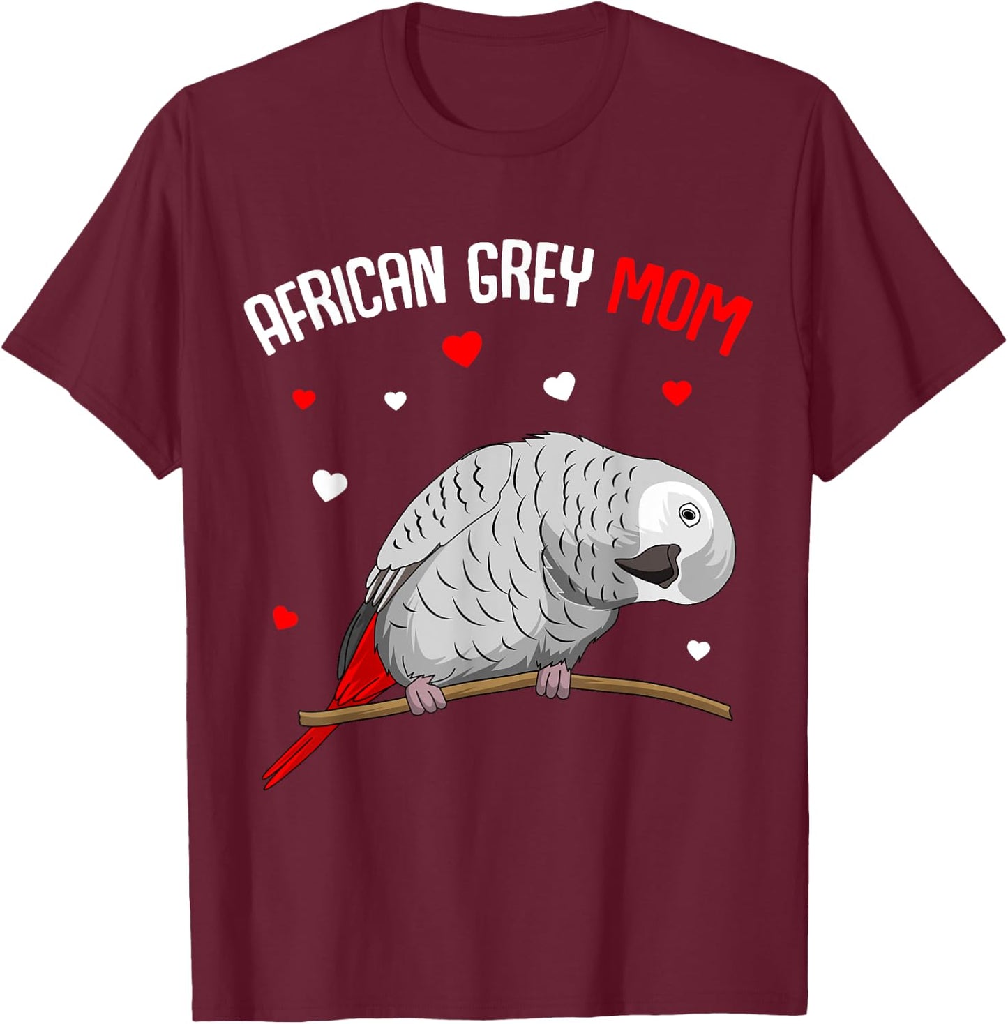 African Grey Parrot Mom Love funny Women T-Shirt - T-Shirt | Maroon