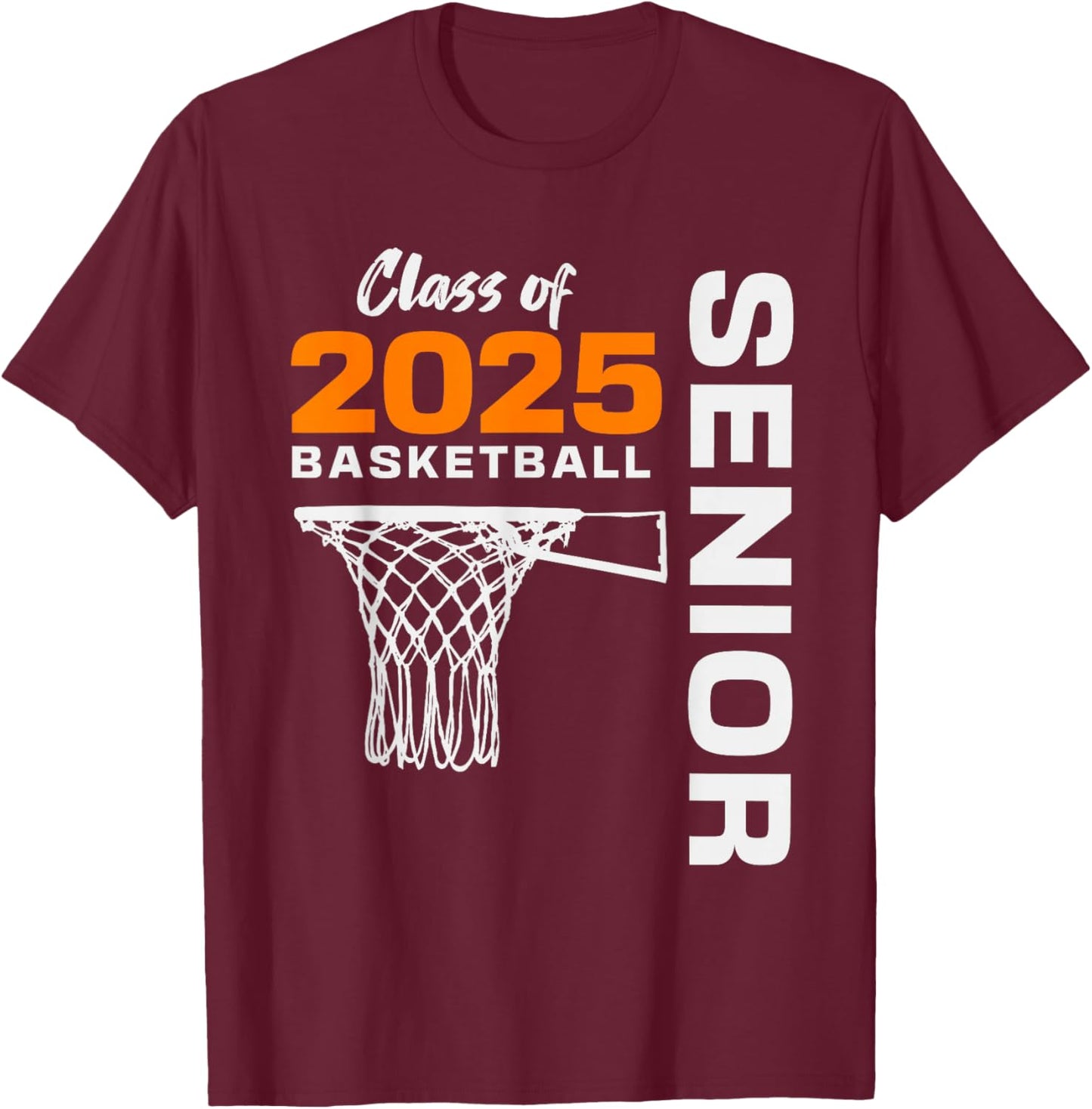 Basketball Senior Matching Class of 2025 Senior Basketball T-Shirt - T-Shirt | Maroon