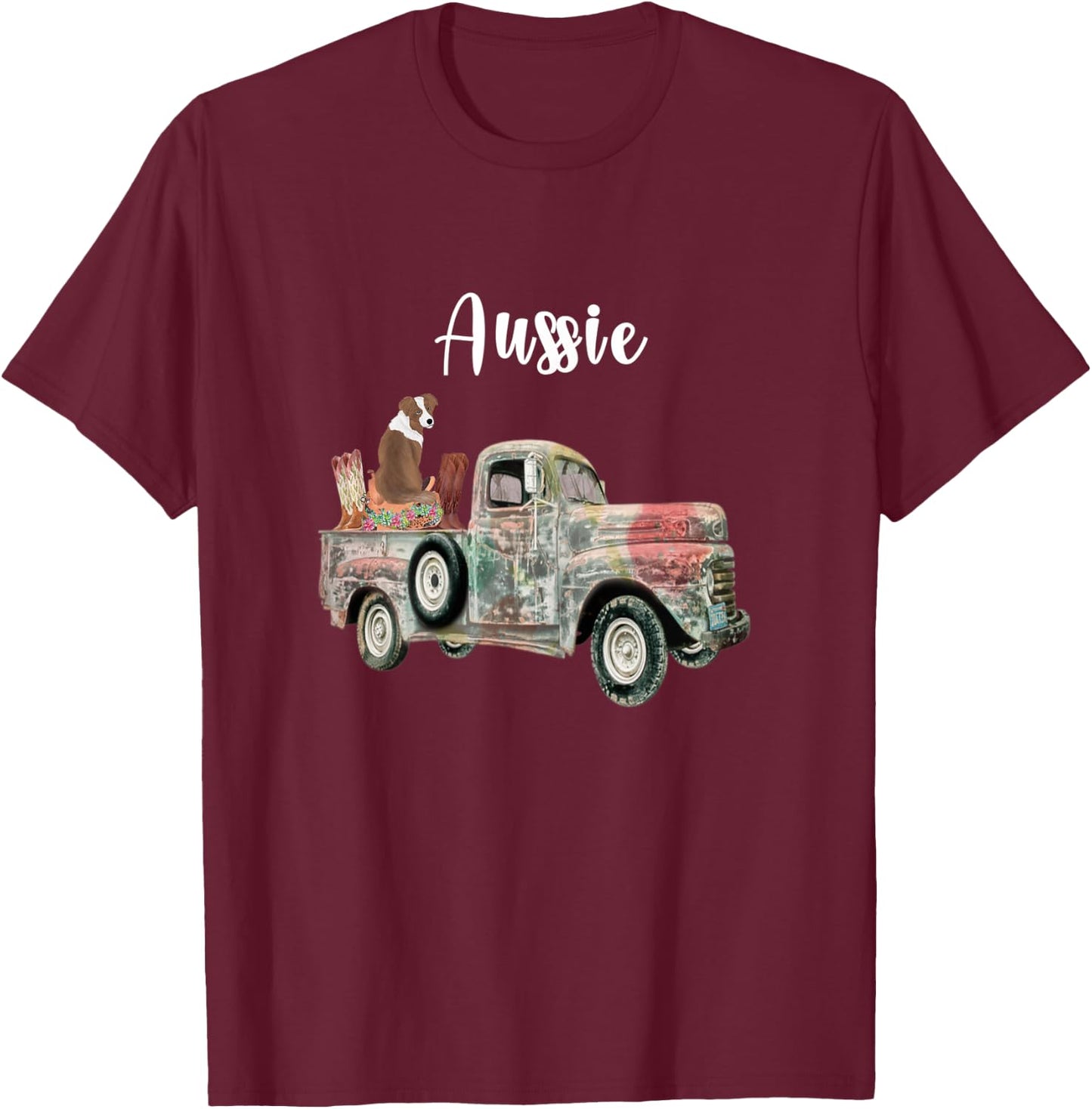 Red Merle Australian Shepherd Dog Gift Aussie Women T-Shirt - T-Shirt | Maroon