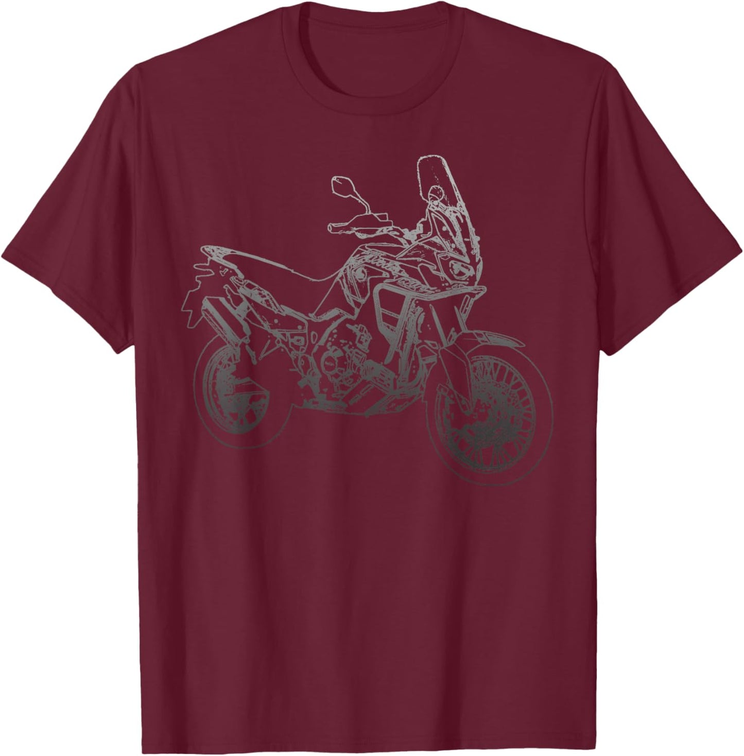Motorcycle Pencil Motif CRF 1000 1000L Africa Twin Enduro T-Shirt - T-Shirt | Maroon