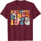Awesome Since 1975 50th Birthday Retro Gifts Born in 1975 T-Shirt - T-Shirt | Maroon